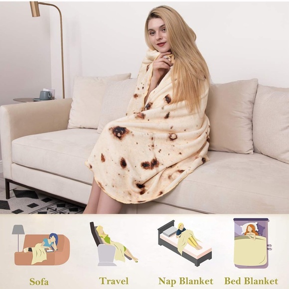 Bedding Novelty Burritos Tortilla Fuzzy Soft Blanket 8 Poshmark